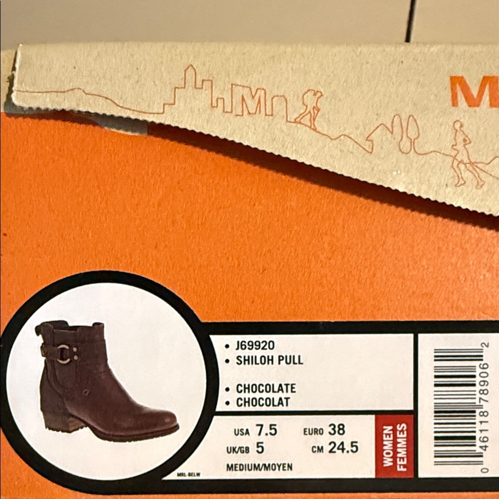 Merrell Shiloh Women's Brown Leather Ankle Boots - Picture 5 of 5
